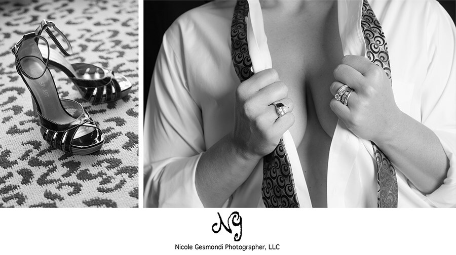 black and white boudoir photo