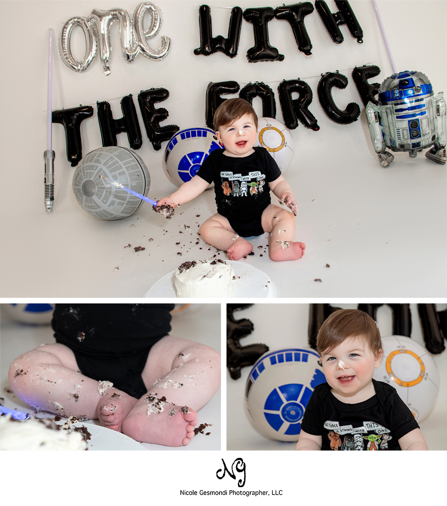 Star Wars One With The Force first birthday photo shoot Warwick ri