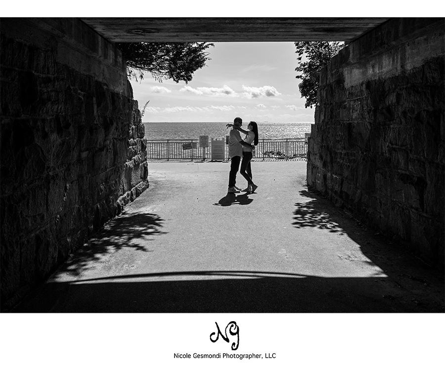 niantic bay boardwalk engagement photographer