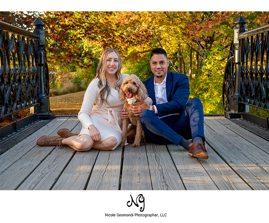 fall foliage engagement photos in Rhode Island