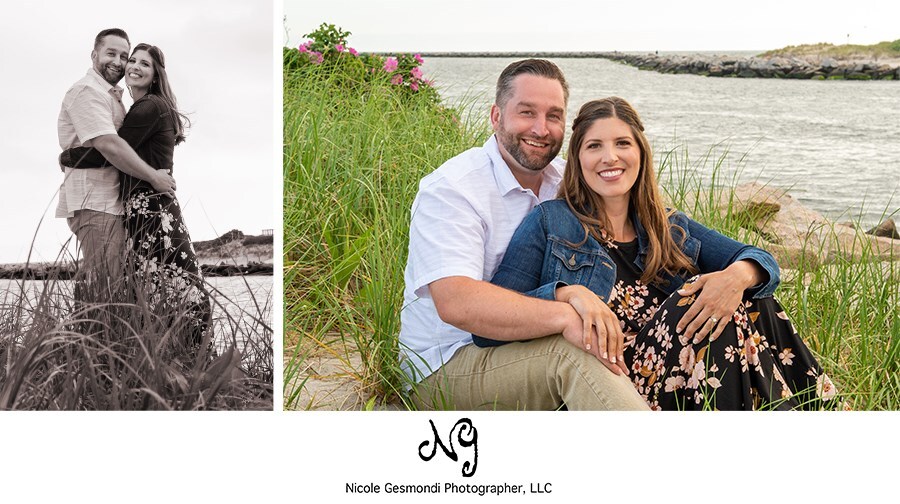 engagement photos captured in Galilee Rhode Island