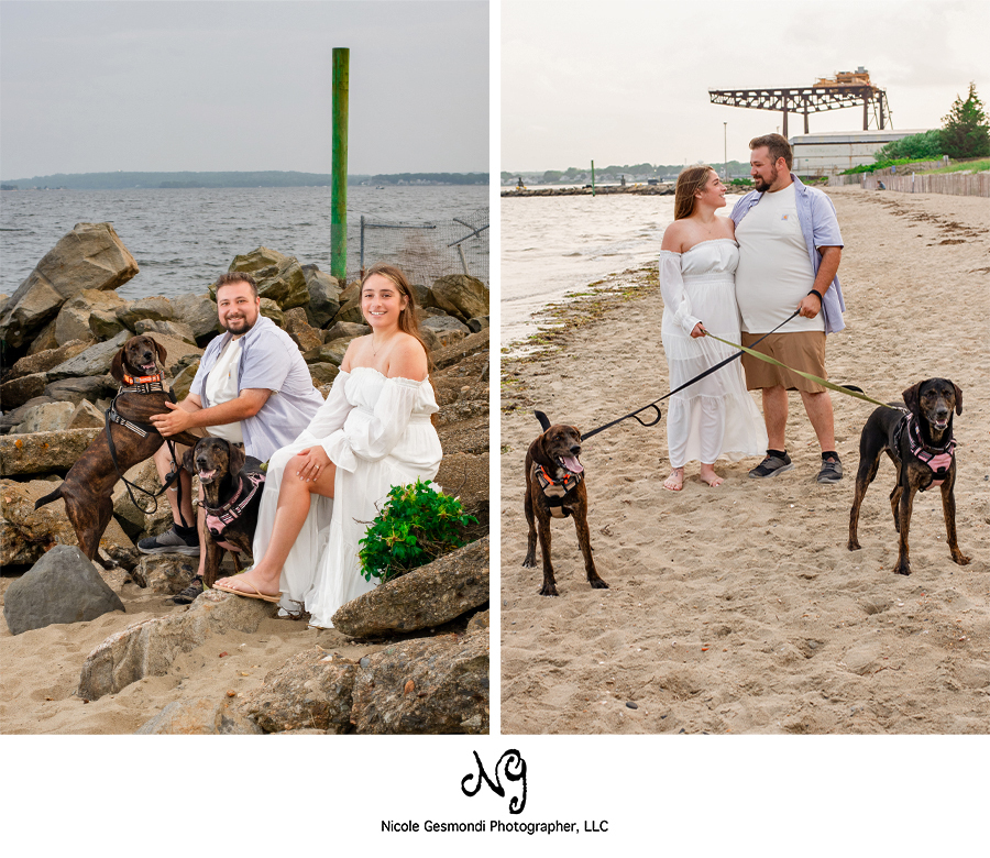 Summer Beach Engagement Photos with Dogs | Nicole Gesmondi Photographer