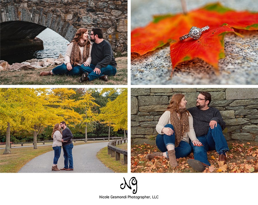 fall engagement photos at Colt State Park Bristol RI