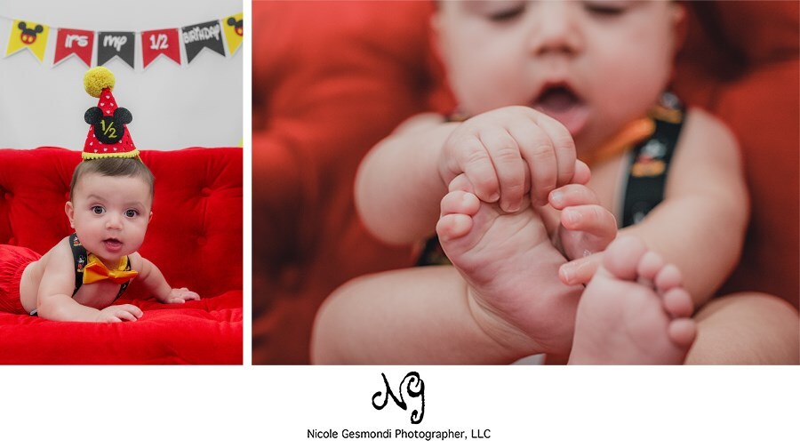 mickey themed 6 month old baby photos