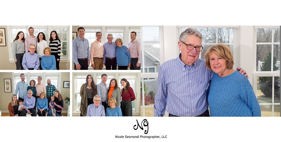 multi-generational family portrait taken in clients home