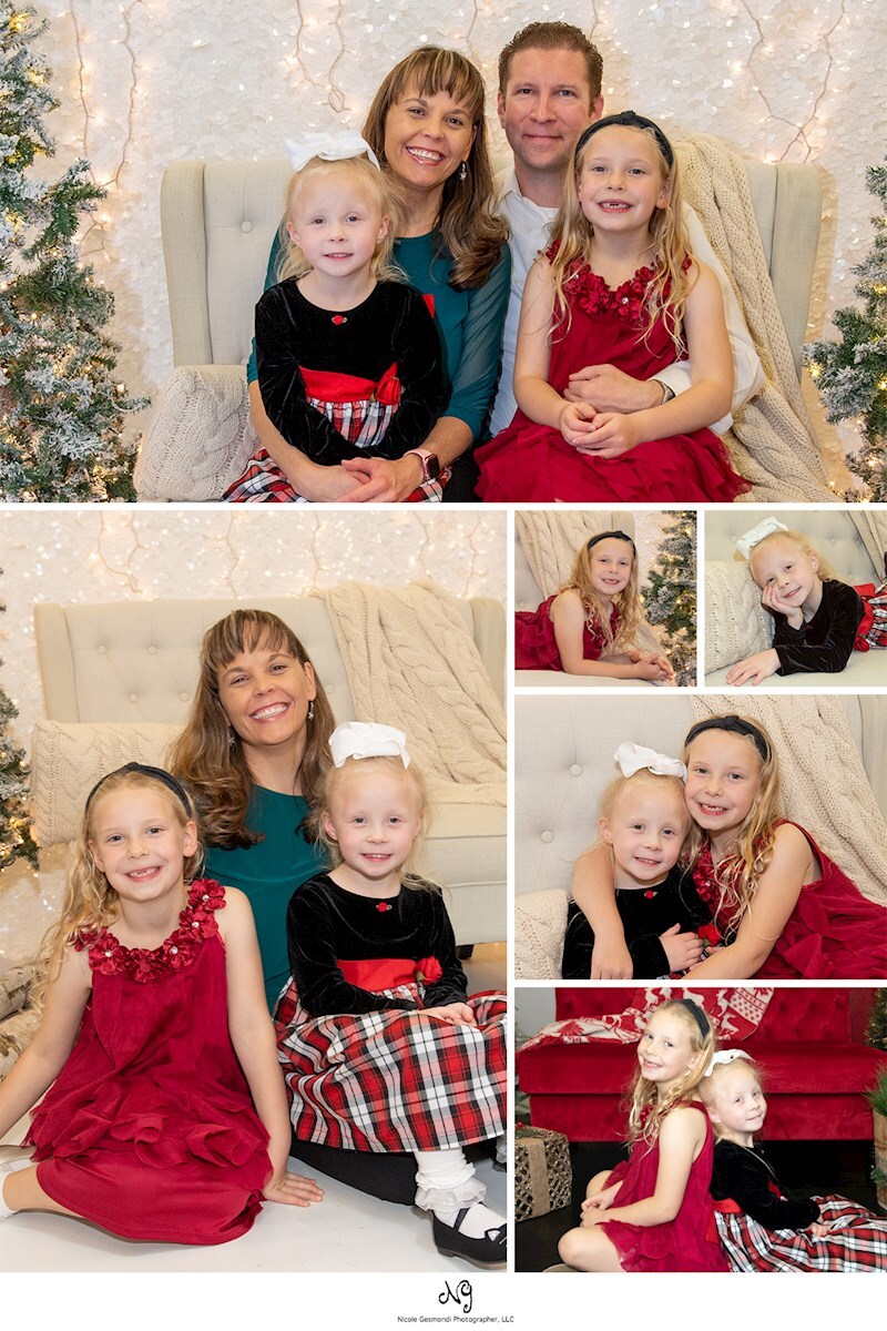 family of 4 holiday studio mini photo session