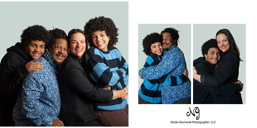 In studio family portraits as Christmas gifts