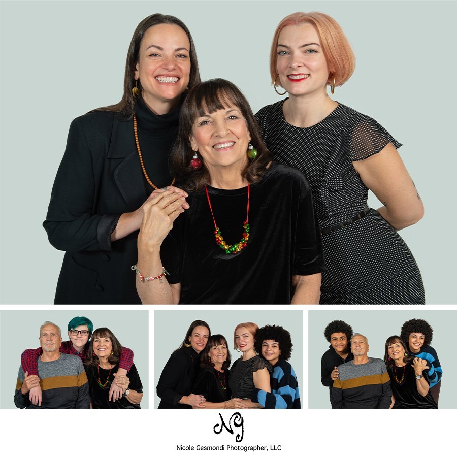 in studio family portraits for grandparents