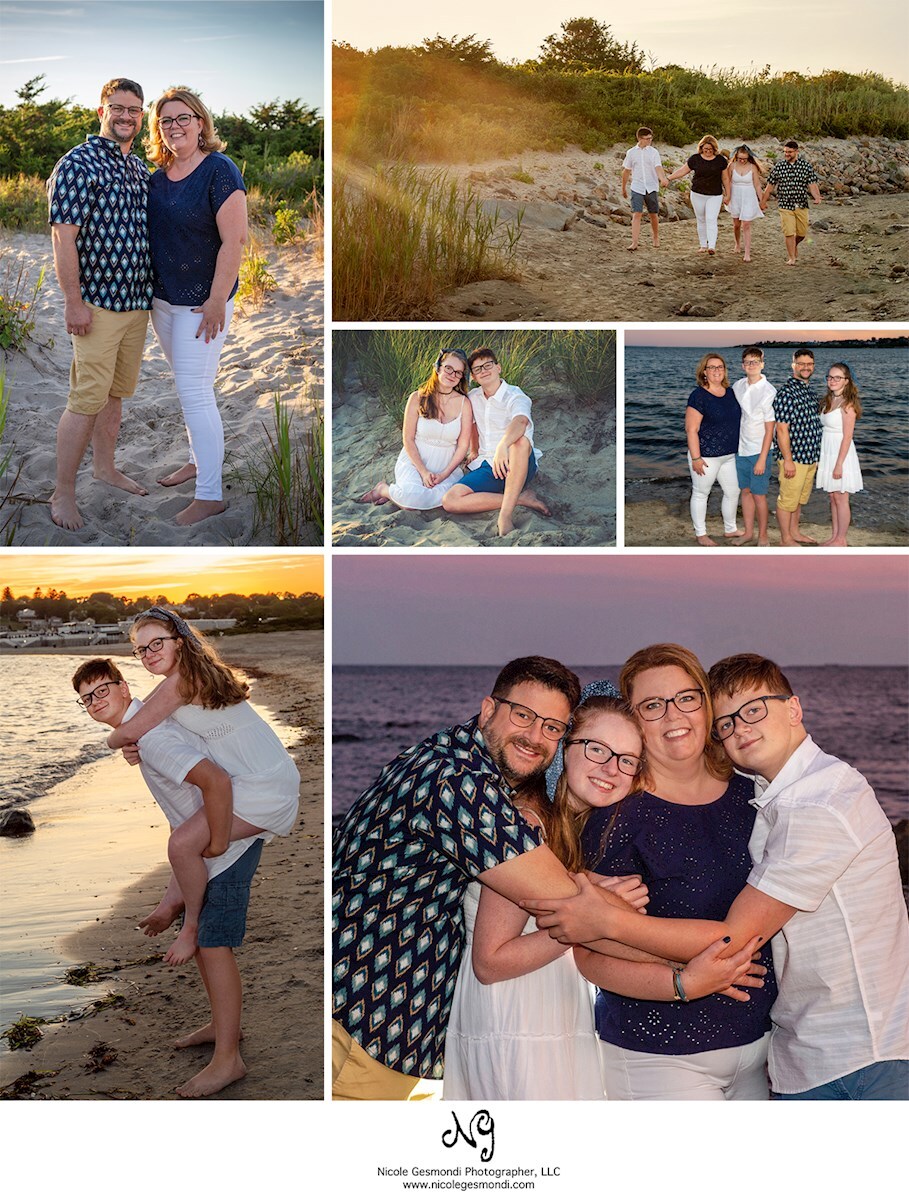 sunset family photos at Bonnet Shores Beach Club