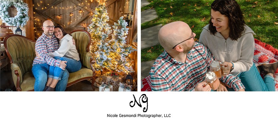 Hot Chocolate Holiday Photos with Husband and Wife