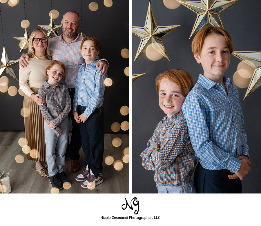 Holiday Portraits with festive mirrored stars Warwick, RI