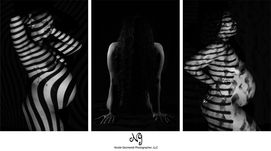 abstract fine art back and white maternity photos