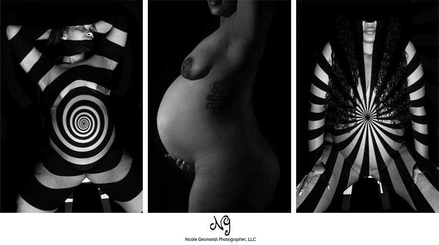 fine art abstract black and white maternity photos