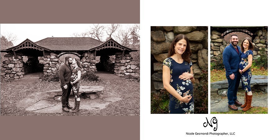 Outdoor winter maternity photos in Providence