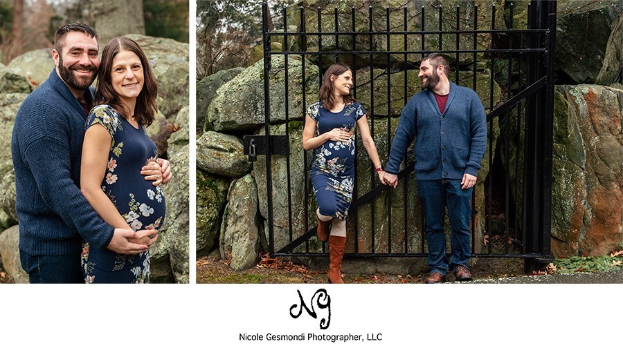 Outdoor Winter Maternity Photos on the East Side of Providence RI