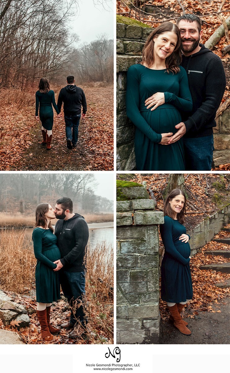 Outdoor Winter Maternity Photos on the East Side of Providence RI