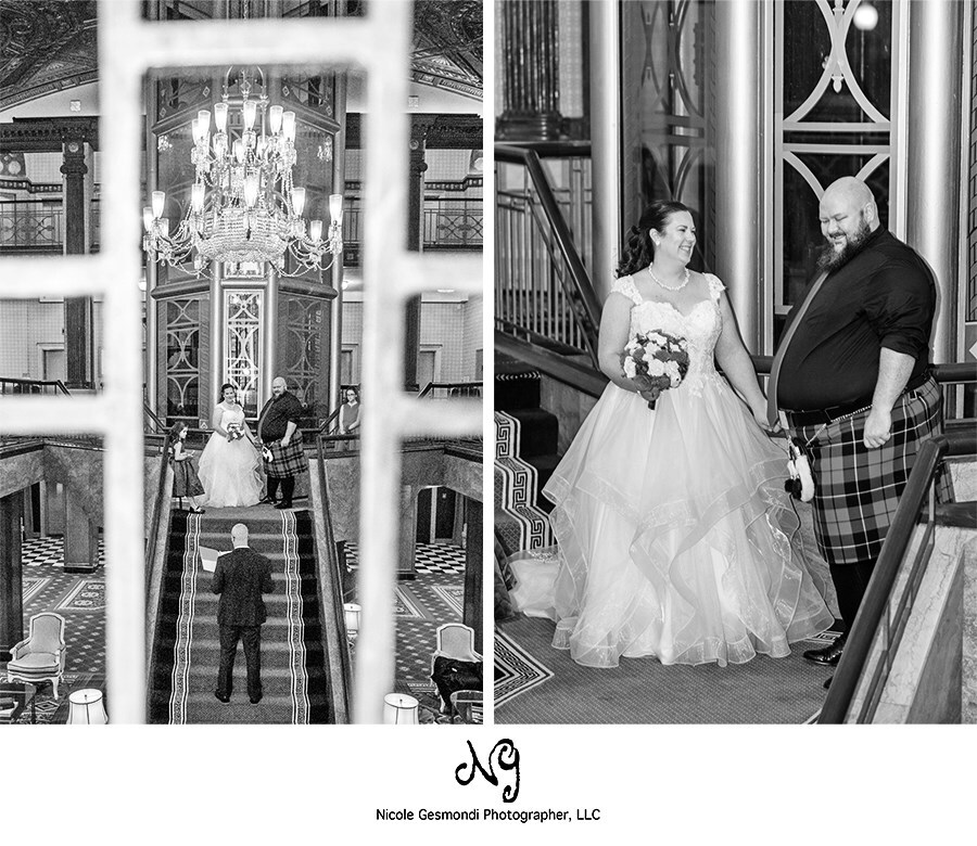 black and white wedding ceremony photos at Graduate Providence