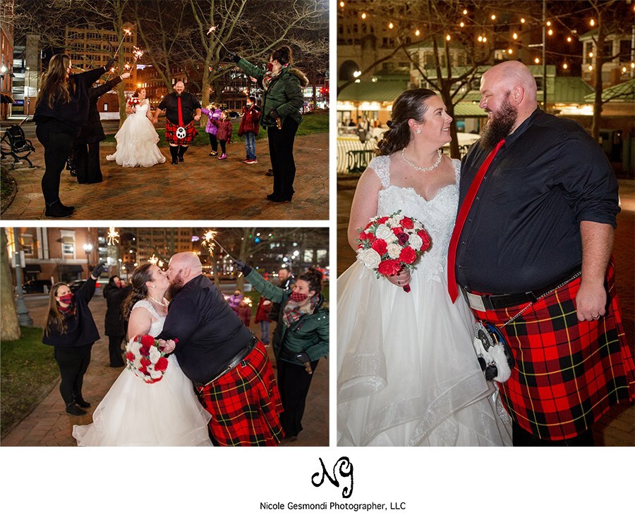 Surprise sparkler wedding exit