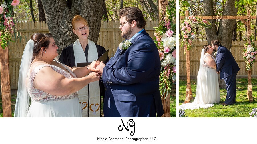 bride and groom during their wedding ceremony