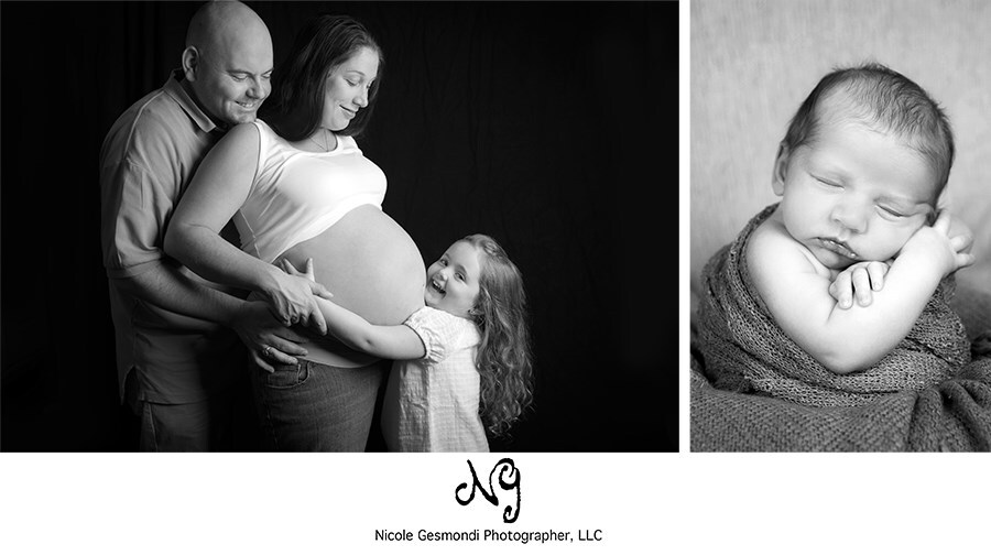 black and white photos of a newborn baby