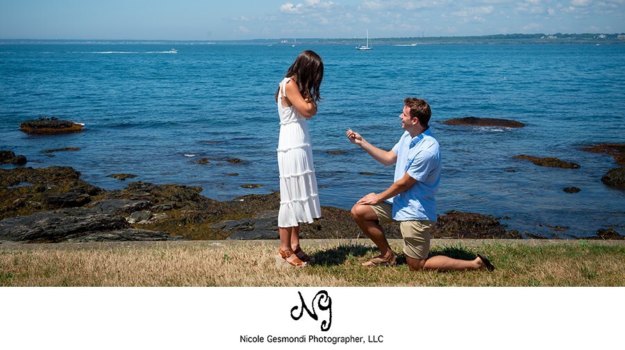 proposal at scenic Brenton Point in Newport RI