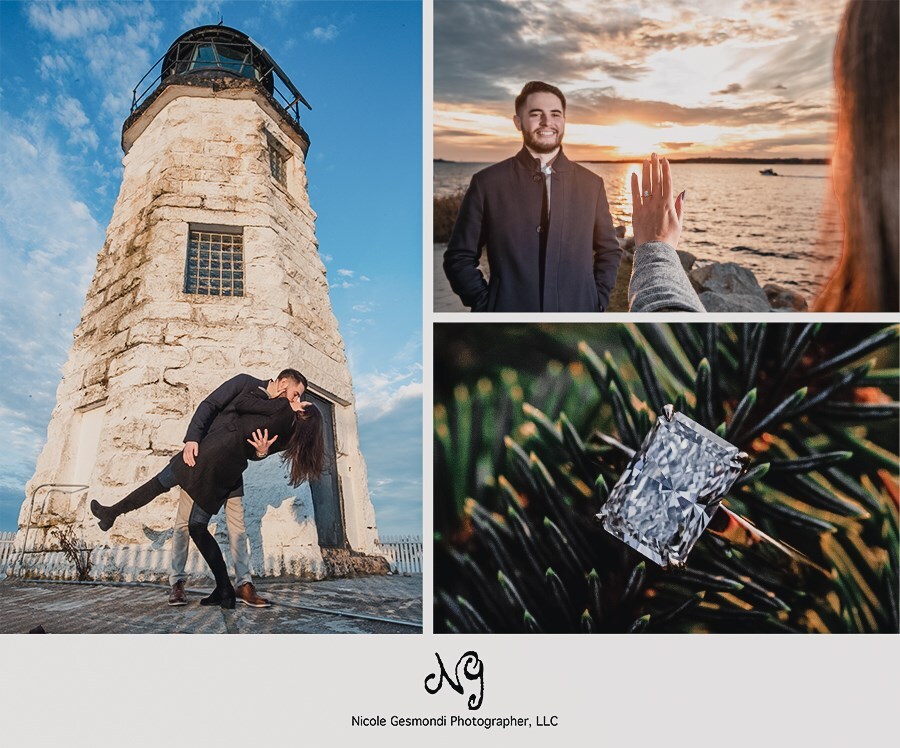 sunset proposal photos Newport Bridge ri