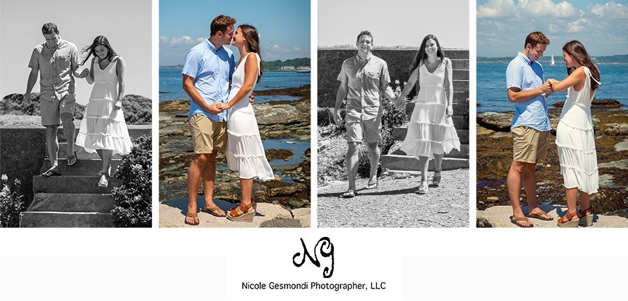 newly engaged couple photos in Newport RI