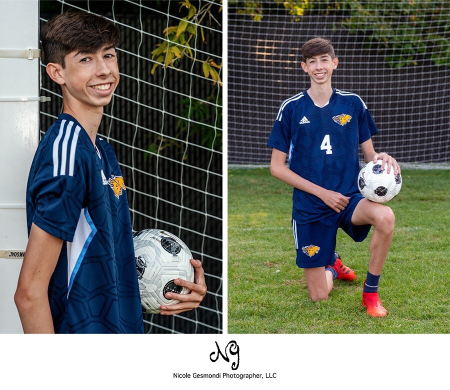 soccer themed high school senior portrait photos