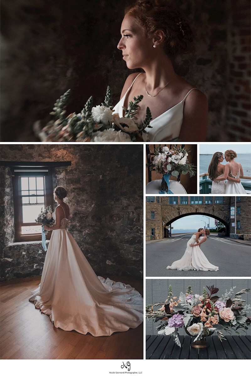 dark and moody same sex style wedding shoot