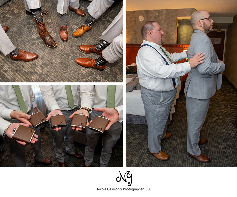 groom getting ready wedding photos