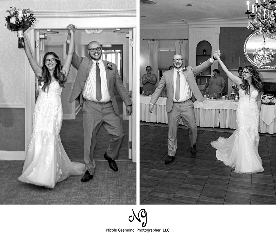 bride and groom wedding reception introductions