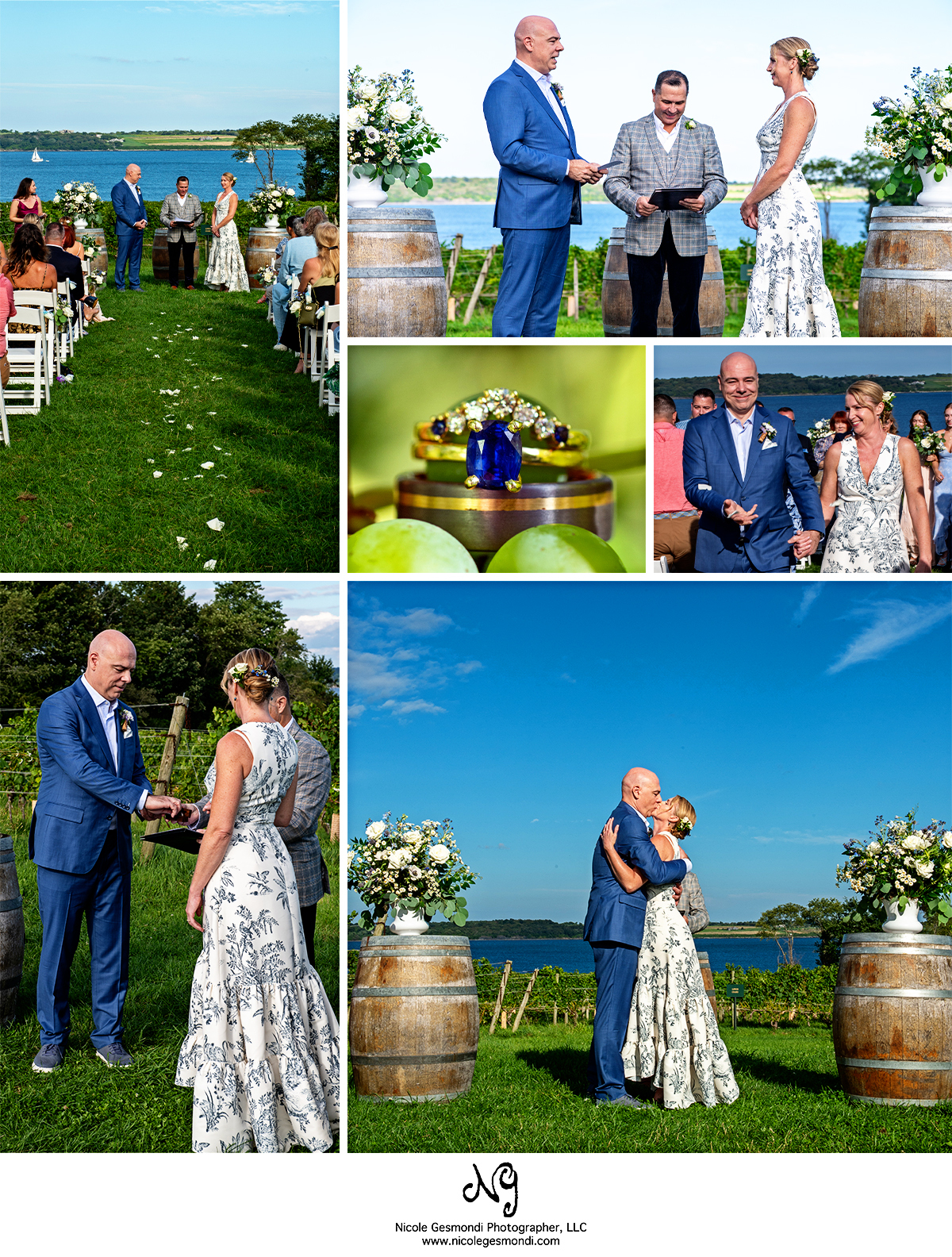 greendale vineyards wedding ceremony outside RI