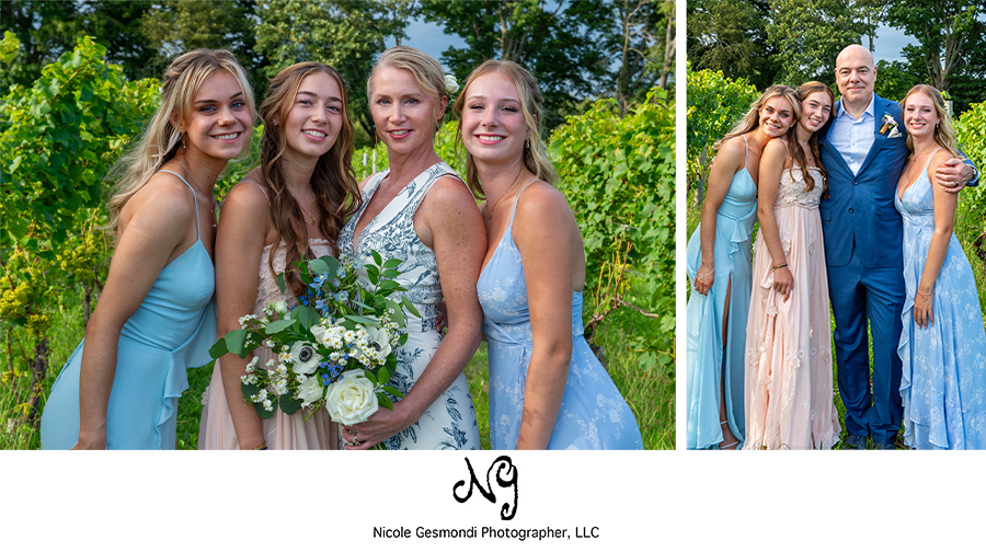 wedding party photos greenvale vineyards ri