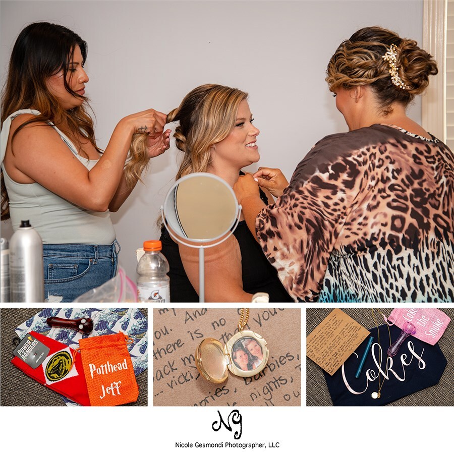 bridal getting ready wedding photos in Narragansett RI
