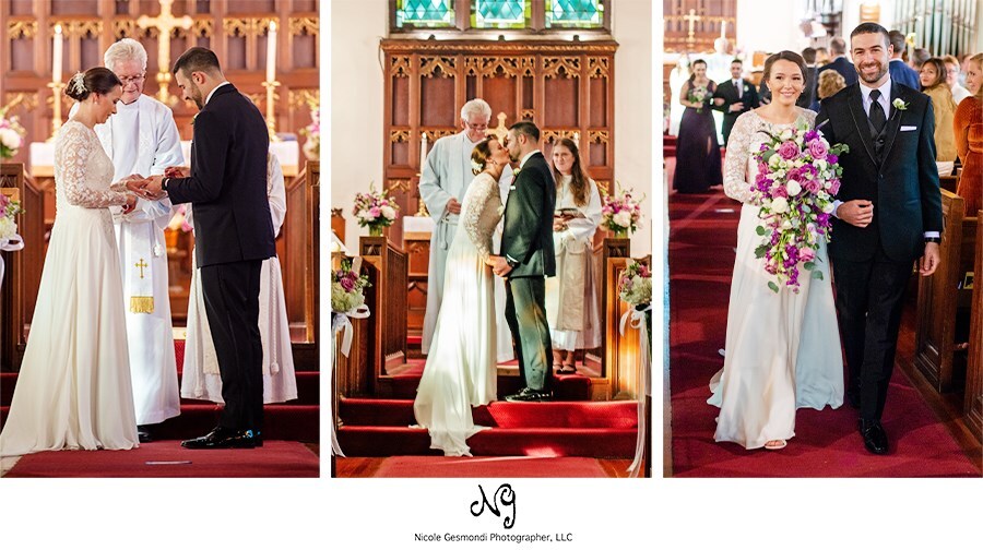 Trinity Church Cranston RI wedding ceremony photos