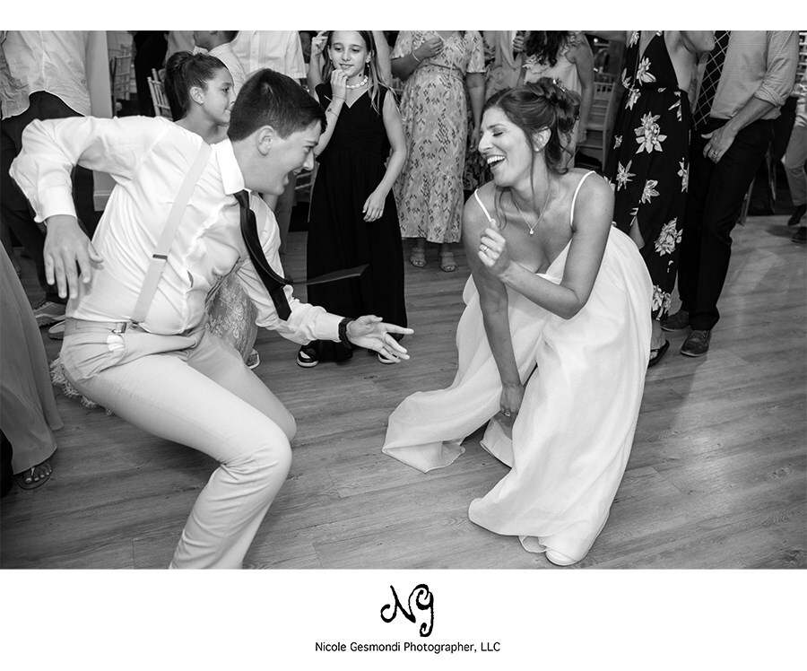 black and white wedding reception dancing photos with DJ Bob Carpenter