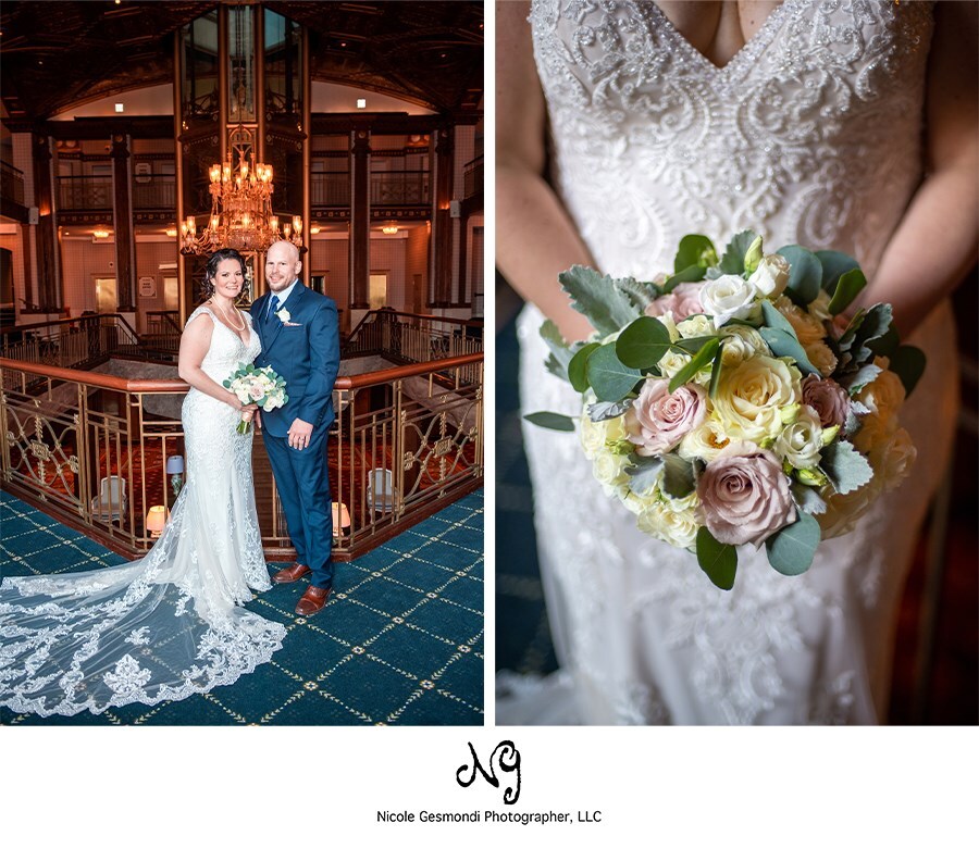 bride and groom graduate providence wedding portraits