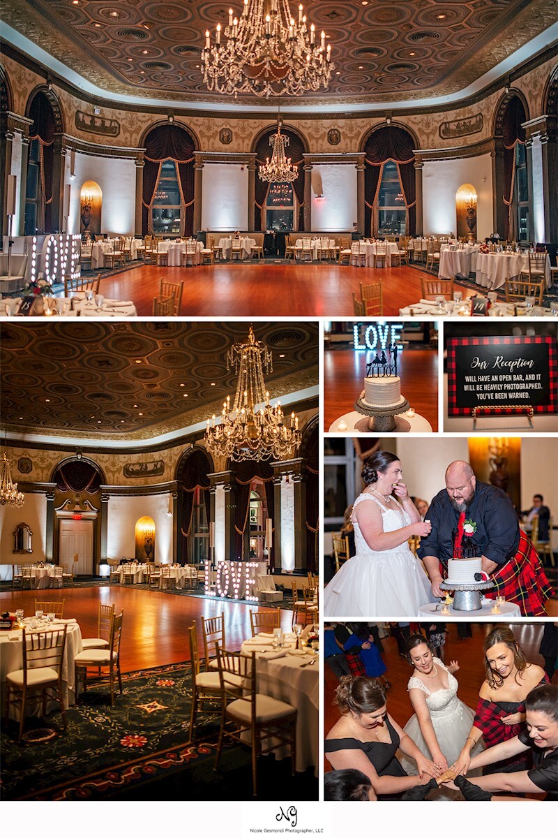 ballroom at the providence graduate wedding photos