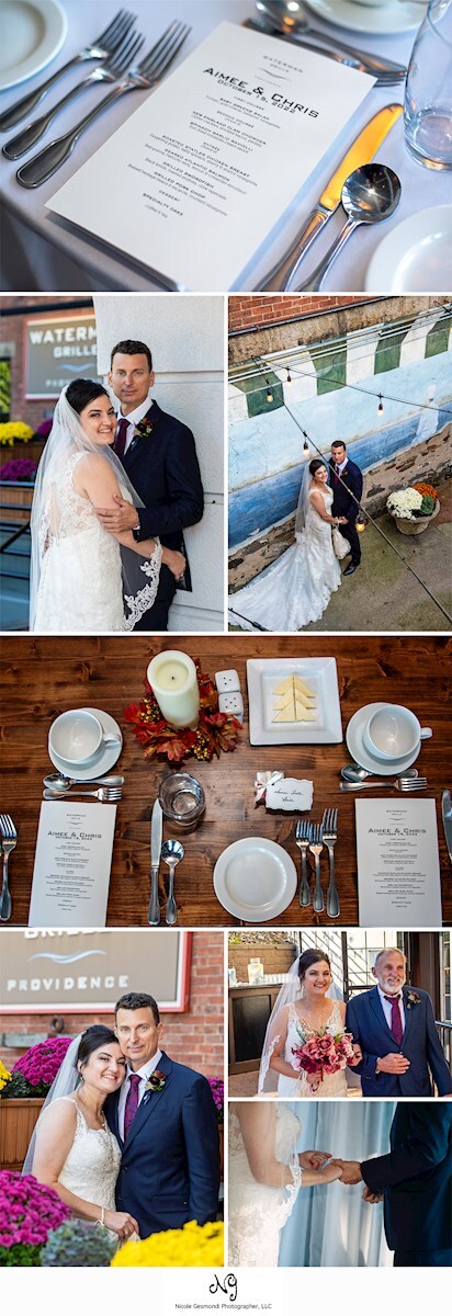 waterman grille wedding photos providence RI intimate wedding