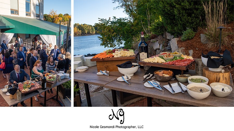 cocktail hour on patio at waterman grille providence ri