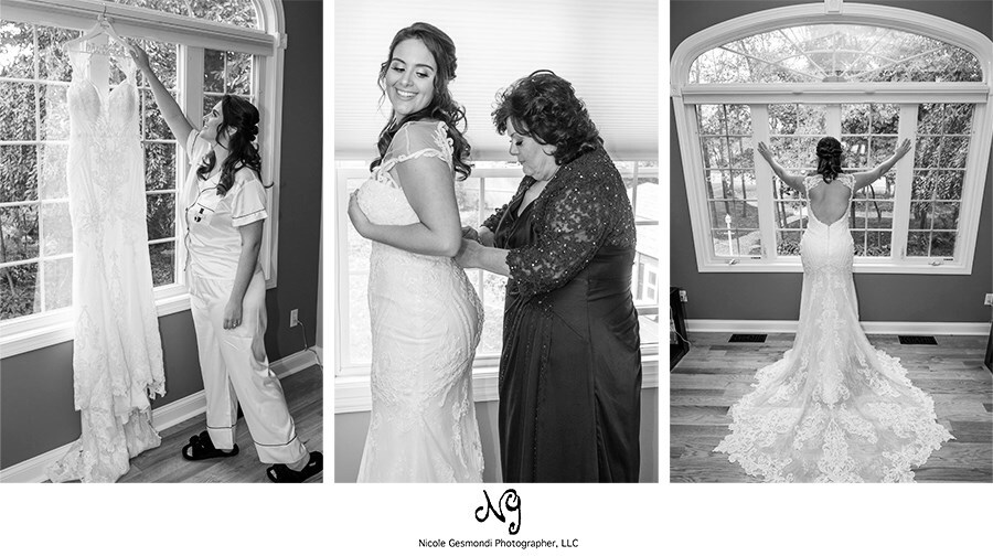 black and white mother daughter wedding photos