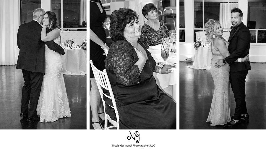 black and white wedding parent dances