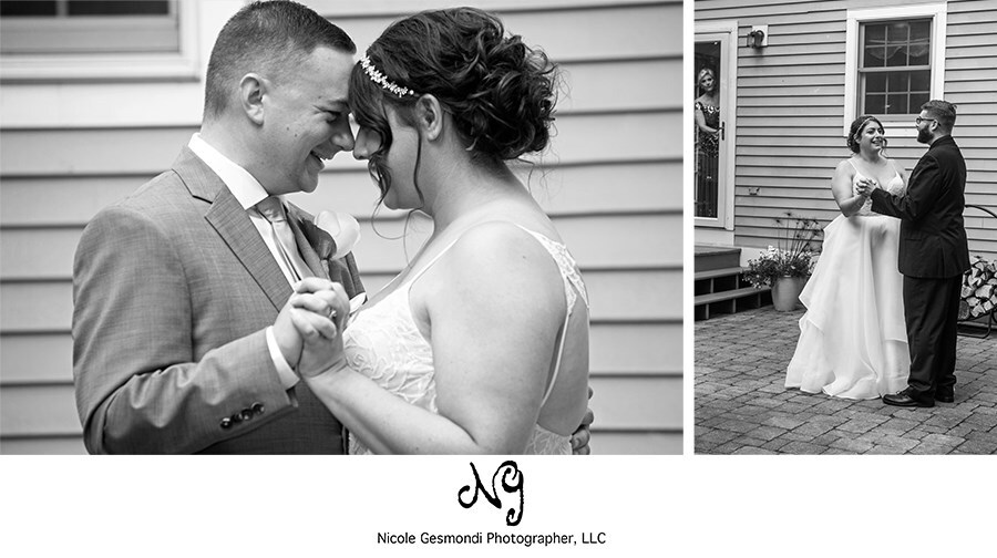 black and white photo of the bridge and groom's first dance
