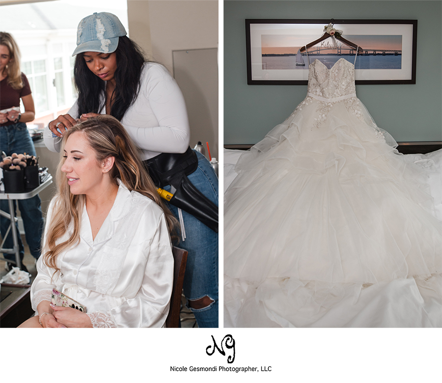 Bride Wedding Getting Ready at Atlantic Resort Newport RI